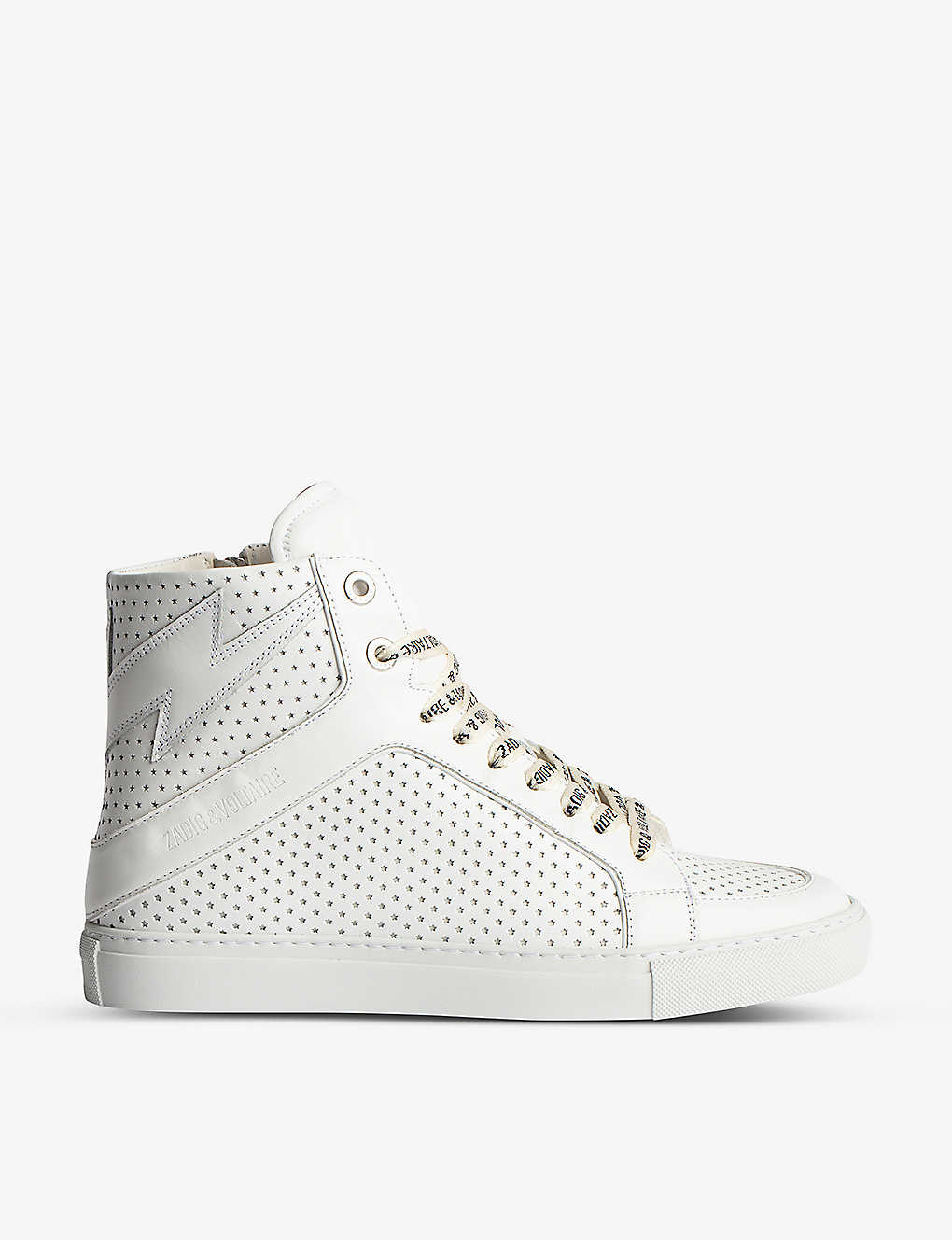 Zadig & Voltaire Zv1747 High Flash High-top Leather Trainers In White
