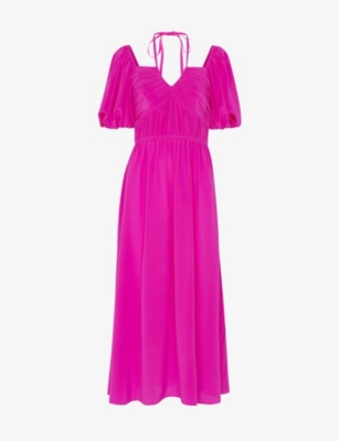 WHISTLES: Cecille halterneck silk midi dress