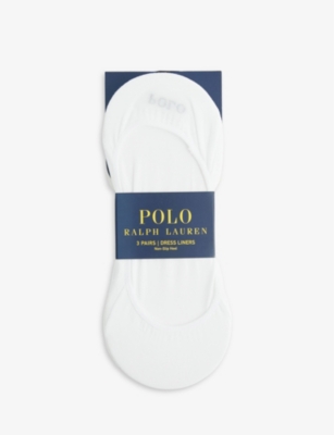 Polo Ralph Lauren White Stretch Cotton Invisible Socks Set