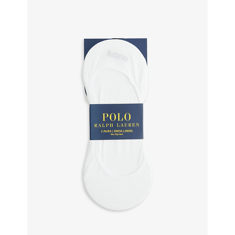 Polo Ralph Lauren White Stretch Cotton Invisible Socks Set
