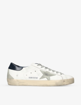 Golden Goose Men's White/vy Superstar Star-appliqué Leather Low-top Trainers