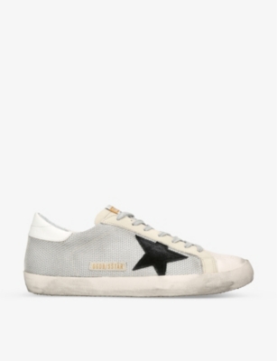 Golden Goose Mesh Superstar Sneakers In White/comb