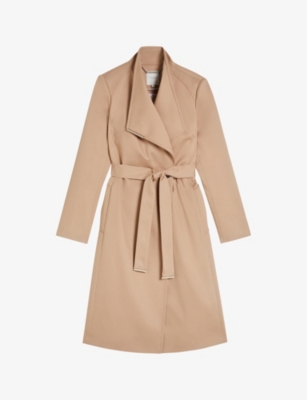 Ted Baker Womens Brown-tan Rosina Wrap-front Belted Cotton Trench Coat