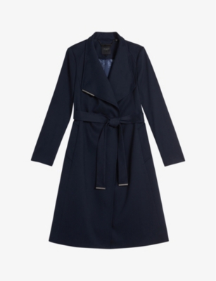 TED BAKER: Rosina wrap-front belted cotton trench coat
