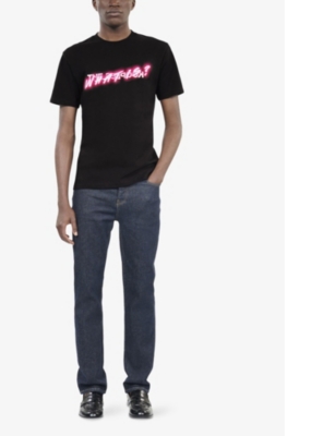 The Kooples Mens Bla01 Graphic-print Relaxed-fit Cotton T-shirt In Bla01