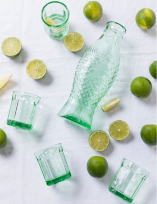 Serax Green Paola Navone Fish & Fish Glass Bottle 1l In Green