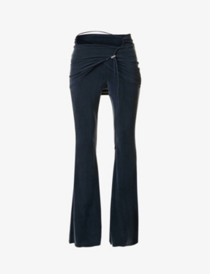 Jacquemus High-waisted Flared Trousers In Navy