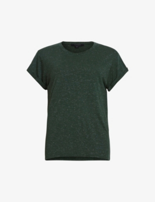 ALLSAINTS ANNA REGULAR-FIT METALLIC-WOVEN T-SHIRT