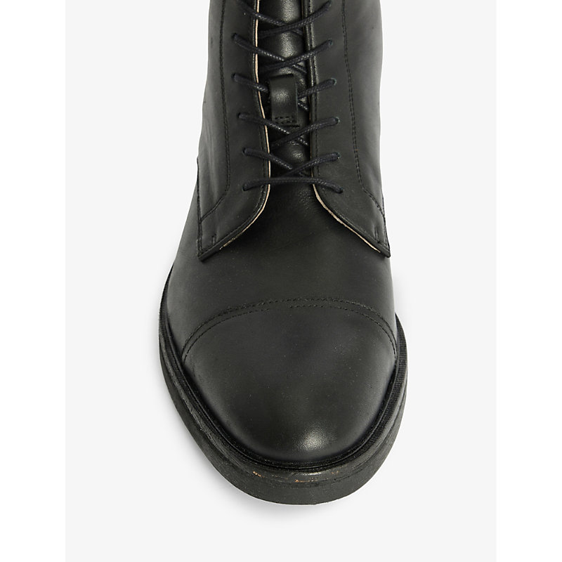 Shop Allsaints Drago Leather Ankle Boots In Black