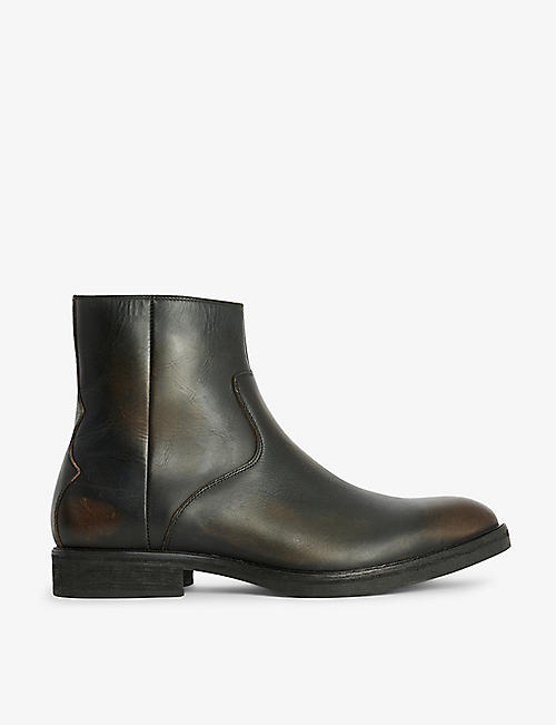 ALLSAINTS: Lang leather ankle boots