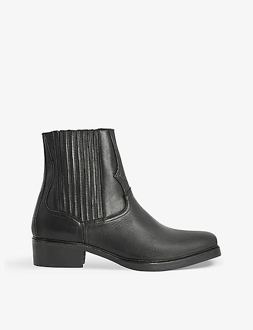 ALLSAINTS: Lasgo pointed-toe leather ankle boots