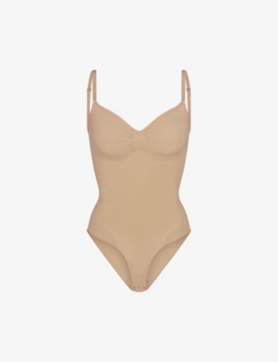 Skims Sculpt Ruched Stretch-woven Body In Nude (lingerie)