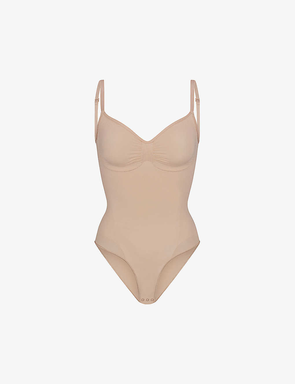 Skims Womens Mica Sculpt Ruched Stretch-woven Body In Nude (lingerie)