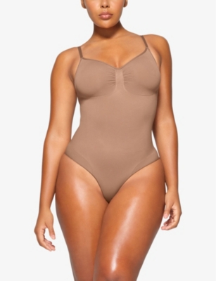 Skims Womens Sienna Sculpt Ruched Stretch-woven Body In Sienna