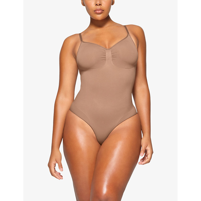 Shop Skims Womens Sienna Sculpt Ruched Stretch-woven Body