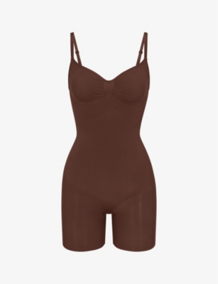 Buy SKIMS Brown Seamless Sculpt Thong Bodysuit for Women in Saudi