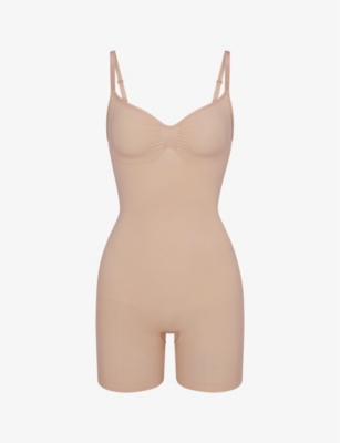 Skims Everyday Sculpt Ruched Stretch-woven Body In Nude (lingerie)