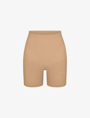 Skims Womens Clay Sculpt Fitted Stretch-woven Shorts In Nude (lingerie)