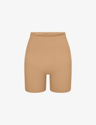 Skims Womens Ochre Sculpt Fitted Stretch-woven Shorts