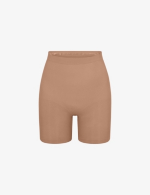 Skims Sculpt Fitted Stretch-woven Shorts In Nude (lingerie)