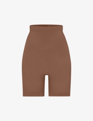 Skims Womens Jasper Sculpt Fitted Stretch-woven Shorts In Jasper