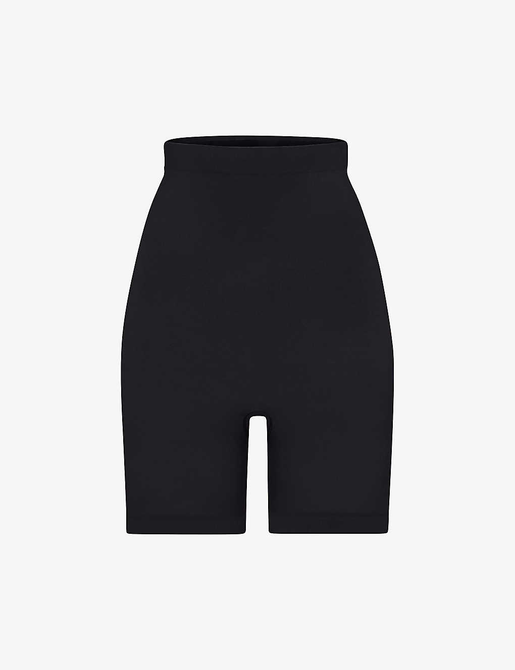 Skims Womens Onyx Sculpt Fitted Stretch-woven Shorts In Black