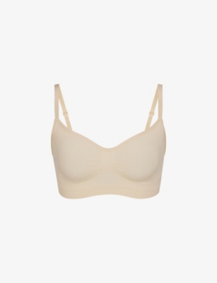 Skims Fits Everybody Scoop-Neck Bralette in Brown