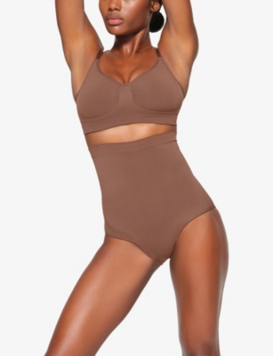 Skims Womens Jasper Core Control High-rise Stretch-woven Briefs In Jasper