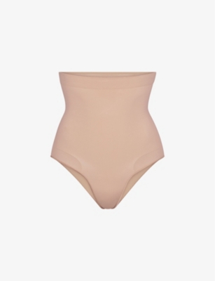 Skims Sculpting High-rise Stretch-woven Briefs In Nude (lingerie)