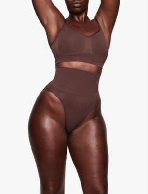Skims Womens Cocoa Core Control High-rise Stretch-woven Briefs In Cocoa