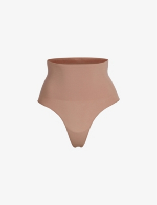 Skims Womens Sienna Core Control High-rise Stretch-woven Thong In Sienna