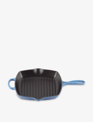 Le Creuset Azure Blue Square Cast Iron Skillet 26cm