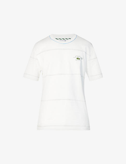 LACOSTE: Heritage logo-embroidered regular-fit cotton-jersey T-shirt