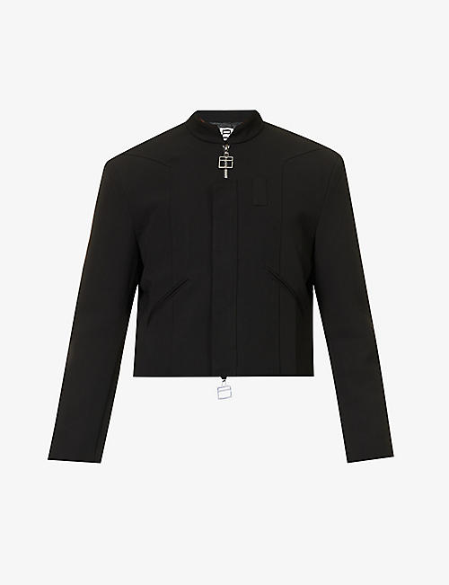 PIECES UNIQUES: Yankee cropped boxy-fit stretch-woven jacket