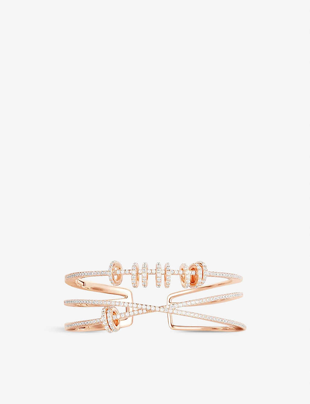 Apm Monaco Womens Rose Gold Triple-band Sliding-rings 18ct Rose Gold-plated Metal Alloy And Cubic Zi