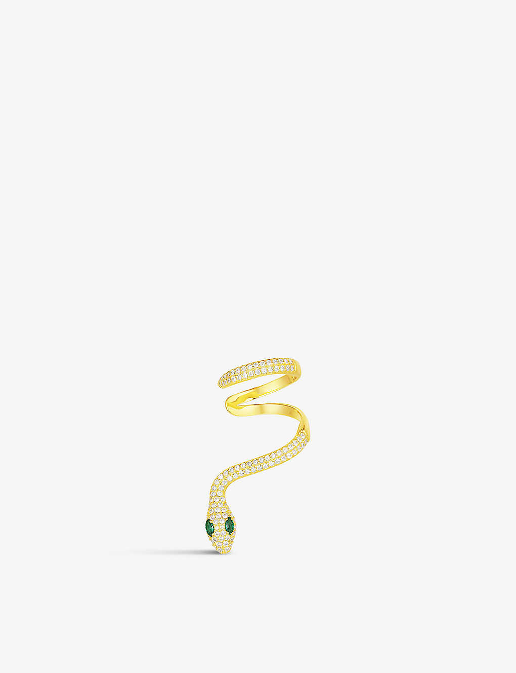 Apm Monaco Serpent 18ct Yellow Gold-plated Metal Alloy, Cubic Zirconia And Nano Gem Single Ear Cuff