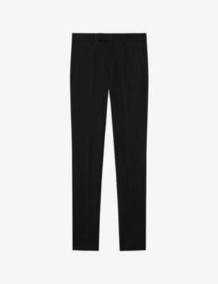 Reiss Mens Black Eastbury Slim-fit Mid-rise Stretch-cotton Chinos