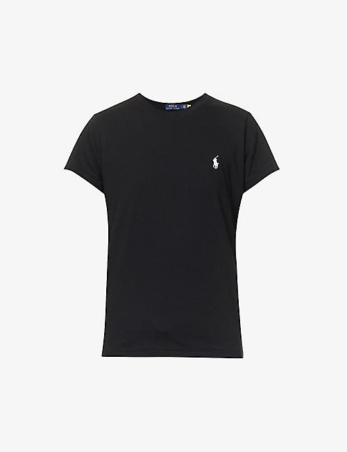 POLO RALPH LAUREN: Logo-embroidered regular-fit cotton-jersey T-shirt