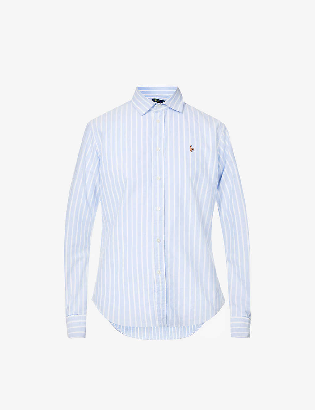 Polo Ralph Lauren Brand-embroidered Regular-fit Cotton Shirt In Harbor Island Blue/white