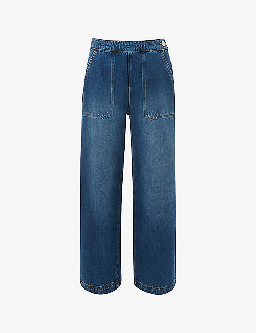 WHISTLES: Straight-leg high-rise jeans