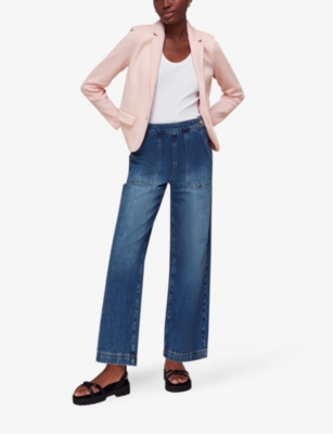Shop Whistles Womens Pink Slim-fit Notch-lapel Cotton-jersey Blazer