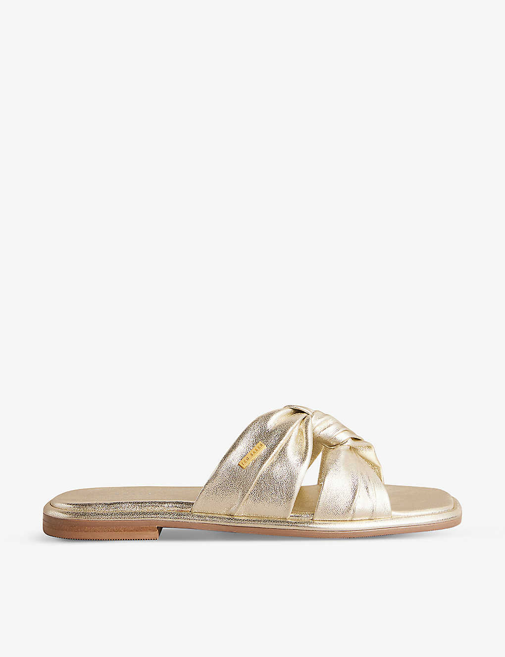 Ted Baker Womens Gold Ashiyu Knotted Metallic-leather Sandals