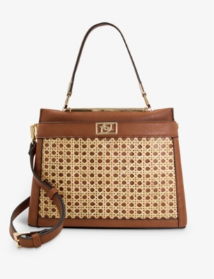 Dune Tansynthetic Recycled Ducier Large Rattan And Fauxleather Tote