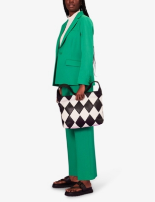 Shop Whistles Women's Green Selma Boyfriend-fit Stretch-woven Blazer