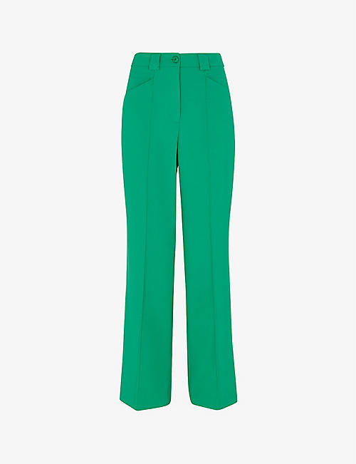 WHISTLES: Flora straight-leg mid-rise stretch-woven trousers