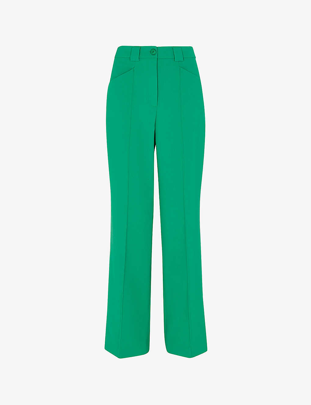Whistles Womens Green Flora Straight-leg Mid-rise Stretch-woven Trousers