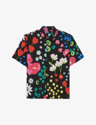 THE KOOPLES - Loose-fit flower-print cotton shirt | Selfridges.com