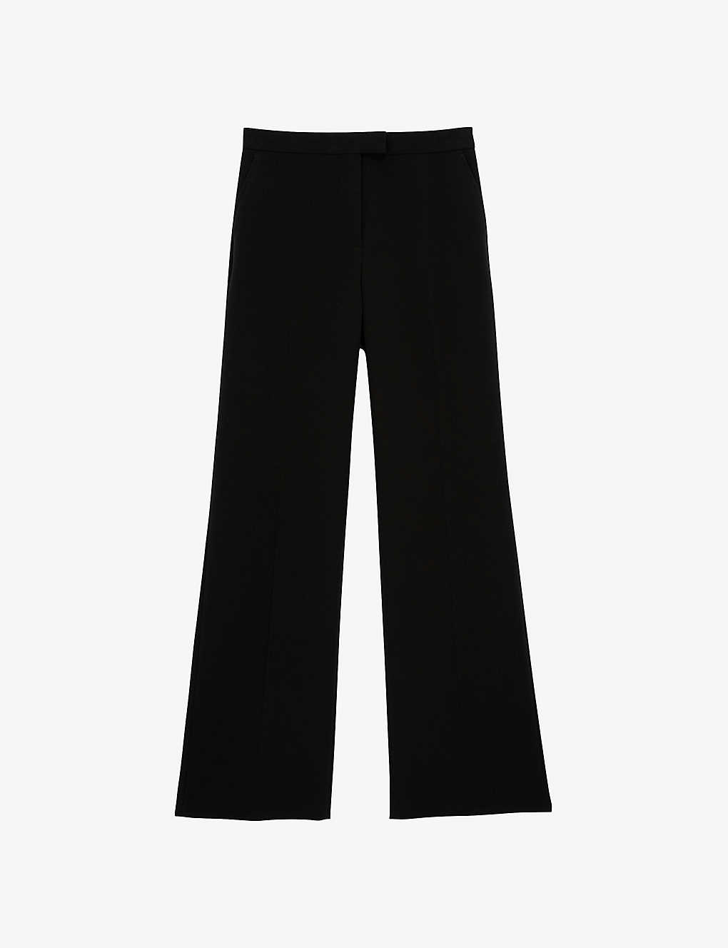 The Kooples Straight-leg High-rise Crepe Trousers In Bla01