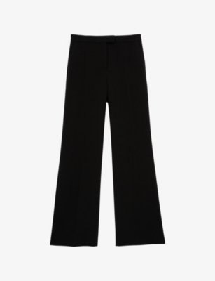 The Kooples Womens Black Straight-leg High-rise Crepe Trousers