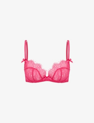 AGENT PROVOCATEUR AGENT PROVOCATEUR WOMENS FUCHSIA LORNA PLUNGE LACE UNDERWIRED BRA,66159033